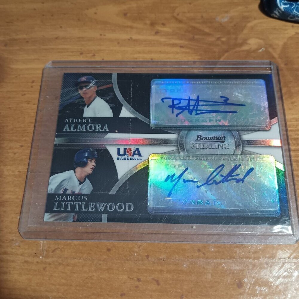 2010 Bowman Sterling USA Dual Auto Black Refractors Albert Almora Littlewood/25
